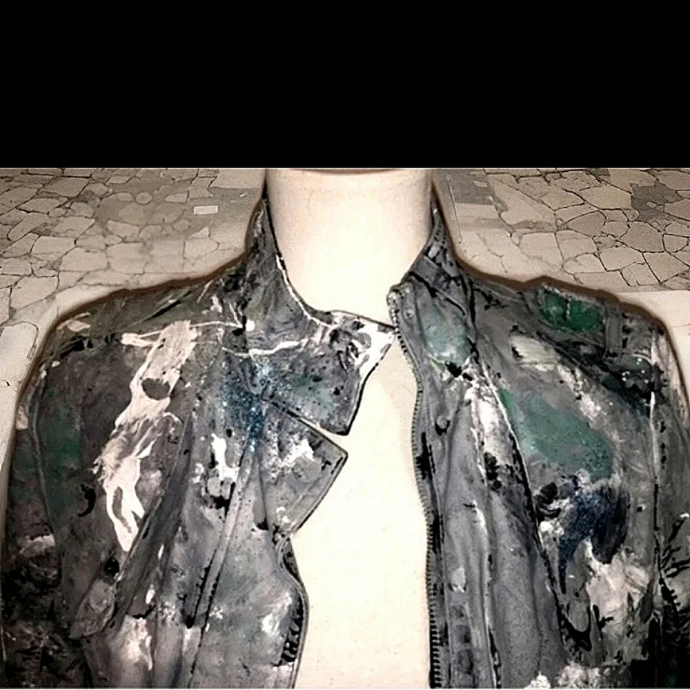 Painted Cropped Jacket Abstract 